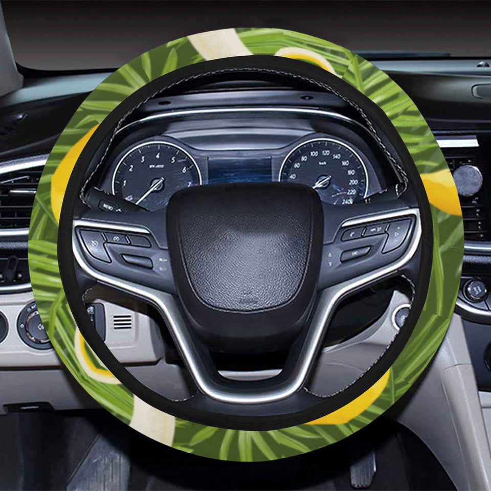 Banana Palm Leaves pattern Car Steering Wheel Cover