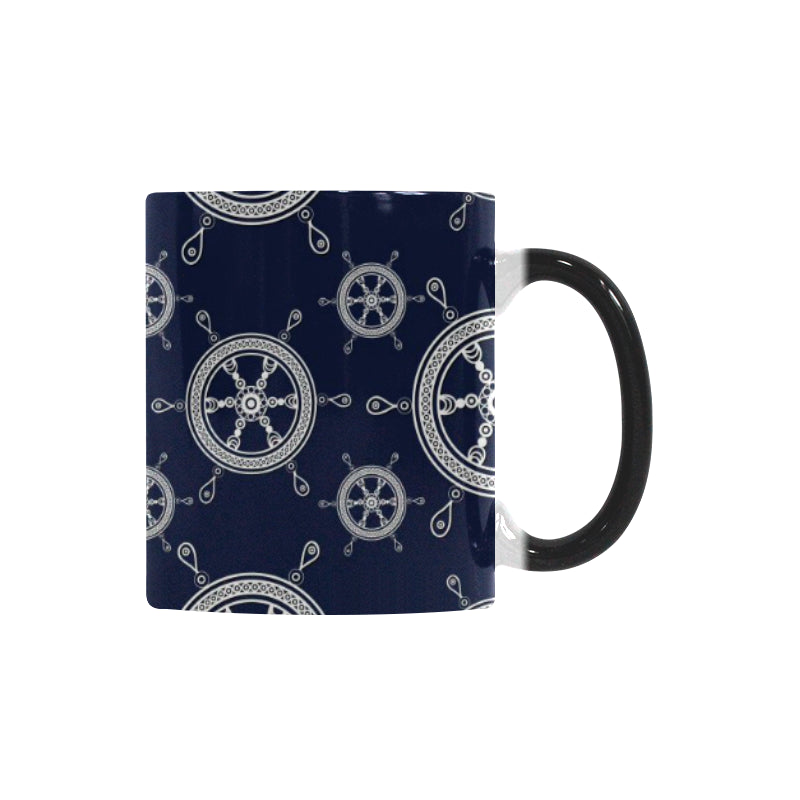 nautical steering wheel design pattern Morphing Mug Heat Changing Mug