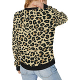 Leopard print design pattern Women's Crew Neck Sweatshirt