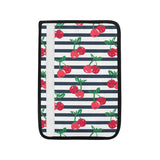 Hand drawn cherry pattern striped background Car Seat Belt Cover