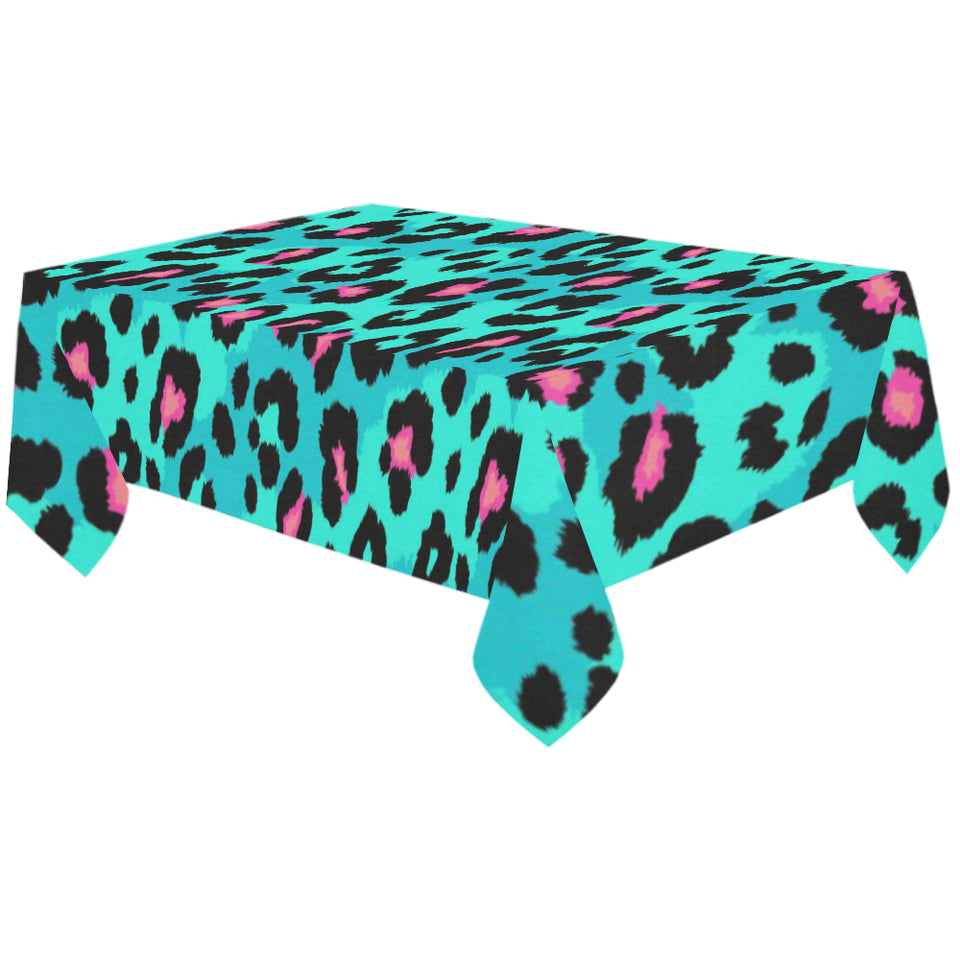 Green leopard skin print pattern Tablecloth