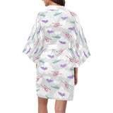 Helicopter plane pattern Women's Short Kimono Robe