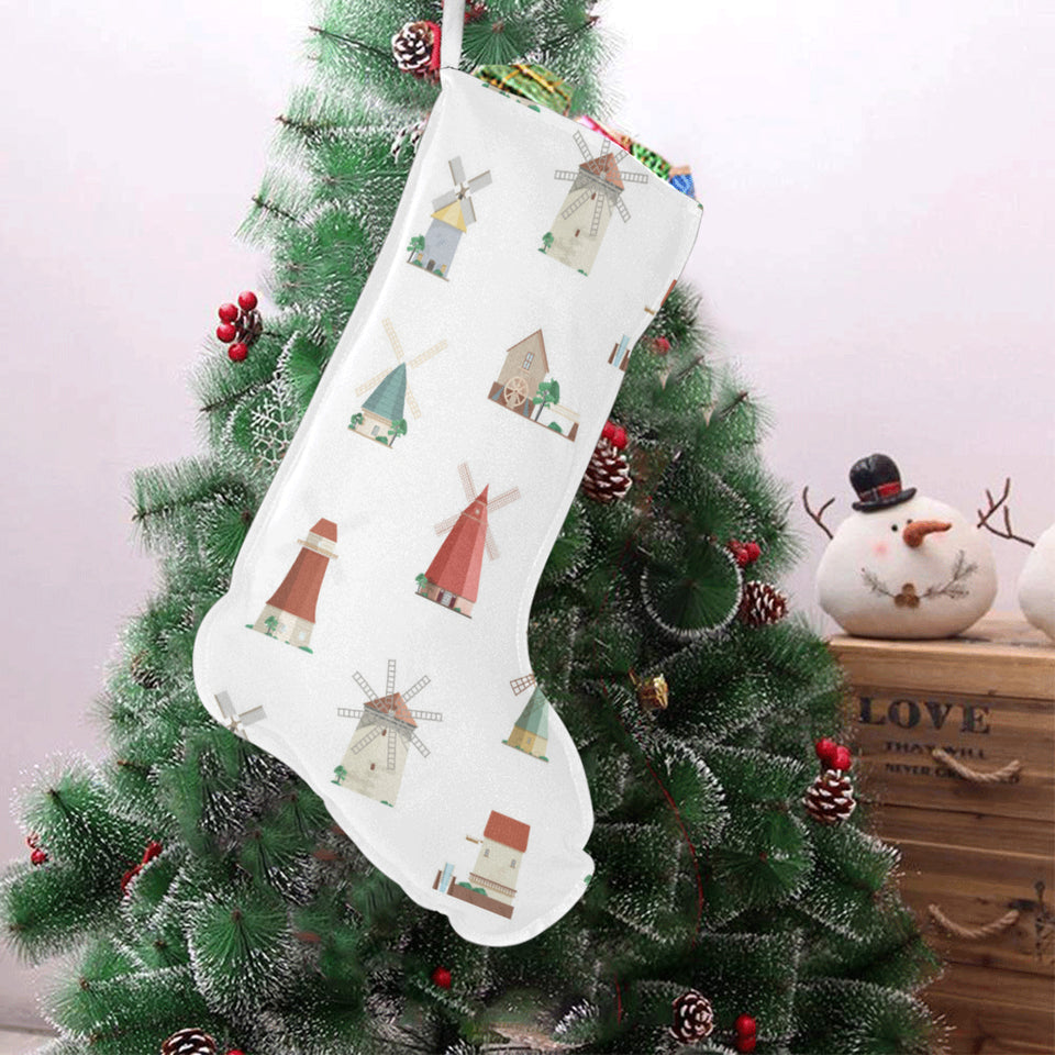 windmill design pattern Christmas Stocking
