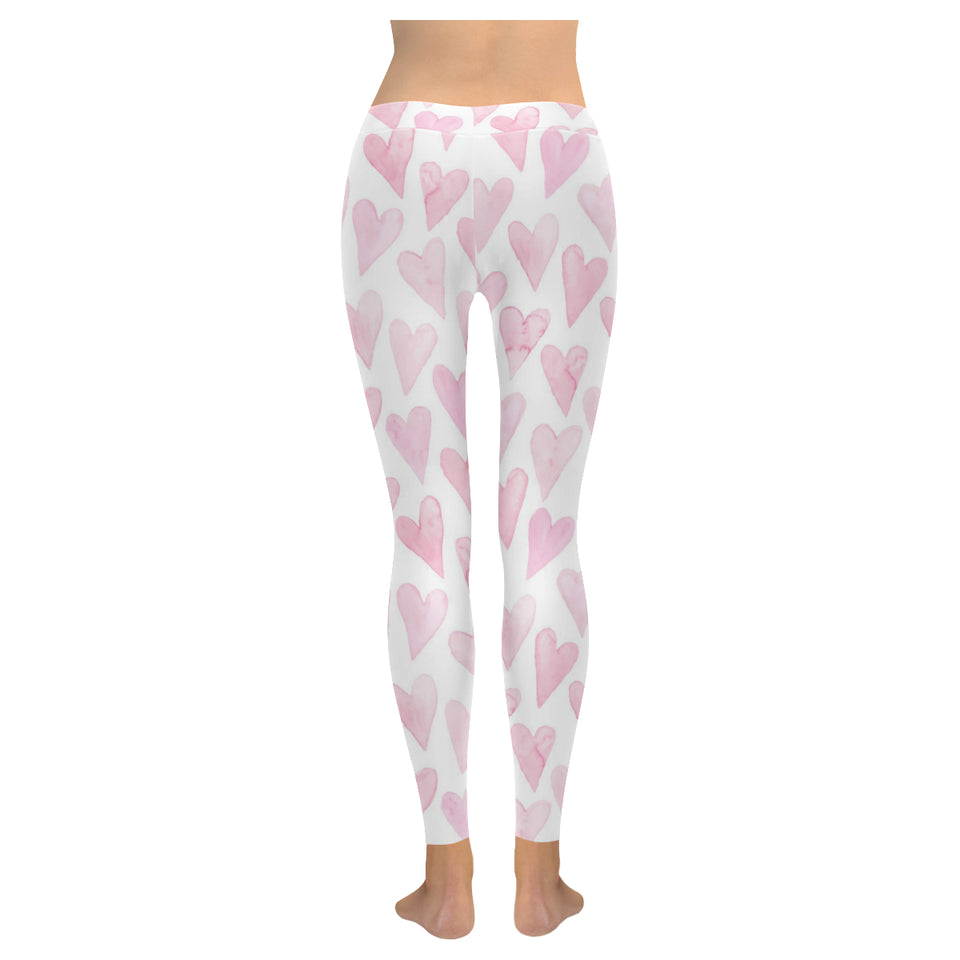 Watercolor pink heart pattern Women's Legging Fulfilled In US