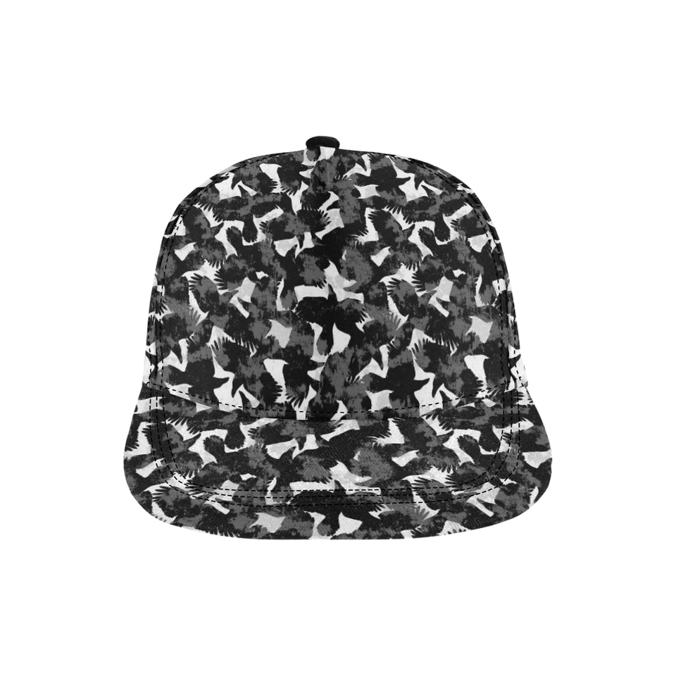 Crow illustration pattern All Over Print Snapback Cap