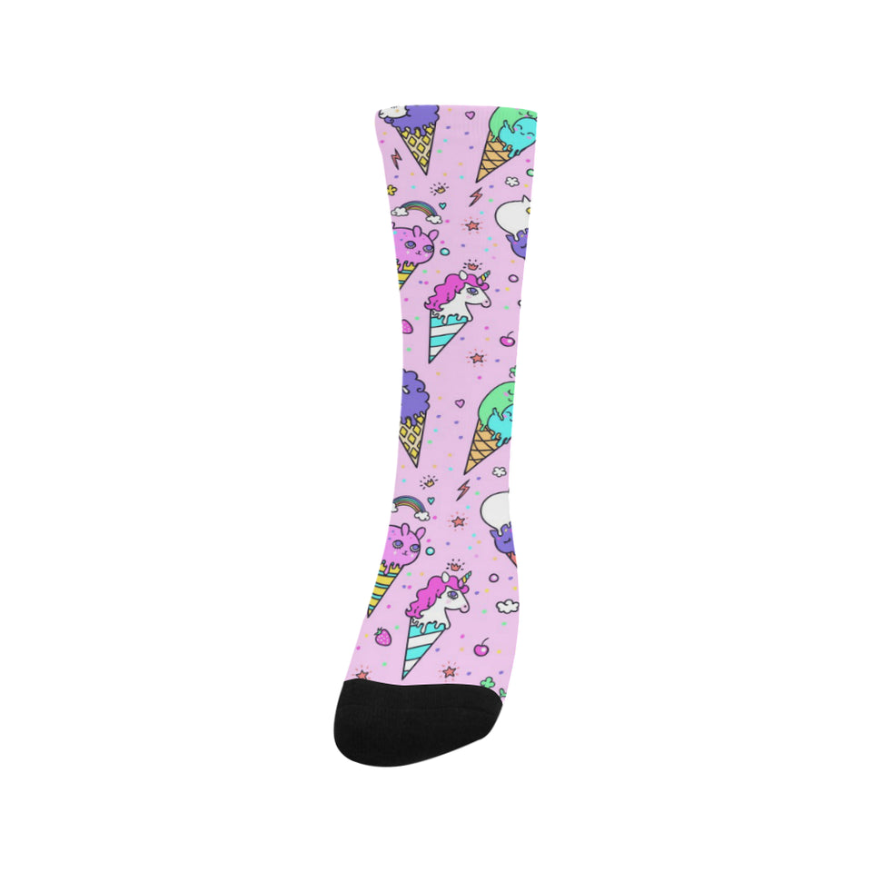 Cute ice cream cone animal pattern Crew Socks