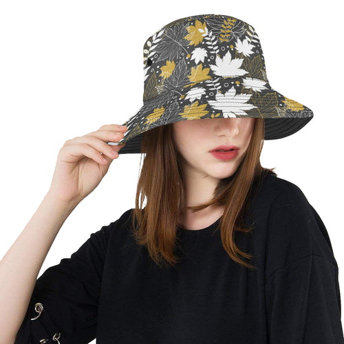 Beautiful gold autumn maple leaf pattern Unisex Bucket Hat