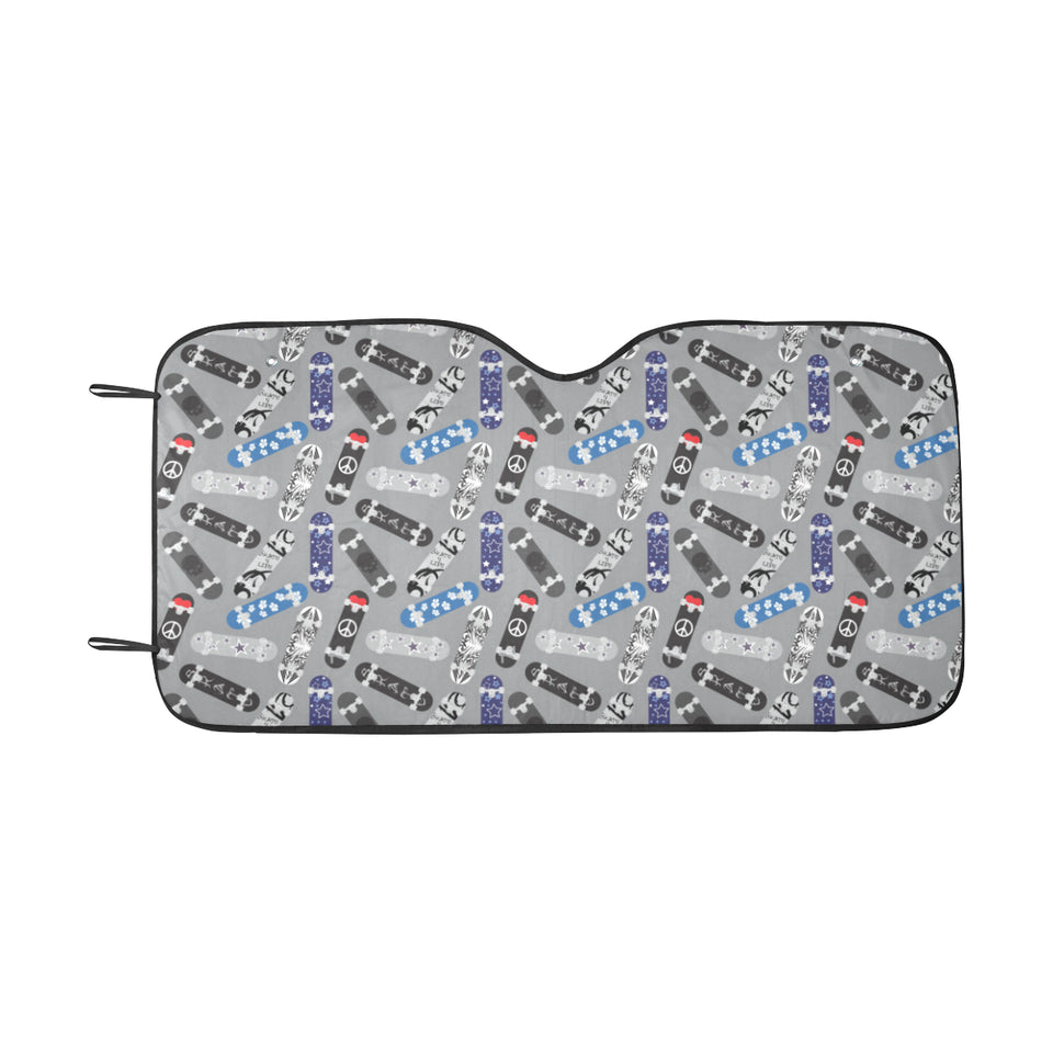 Skate Board Pattern Print Design 03 Car Sun Shade