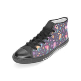 beautiful mermaid Fish jellyfish algae other marin Women's High Top Canvas Shoes Black