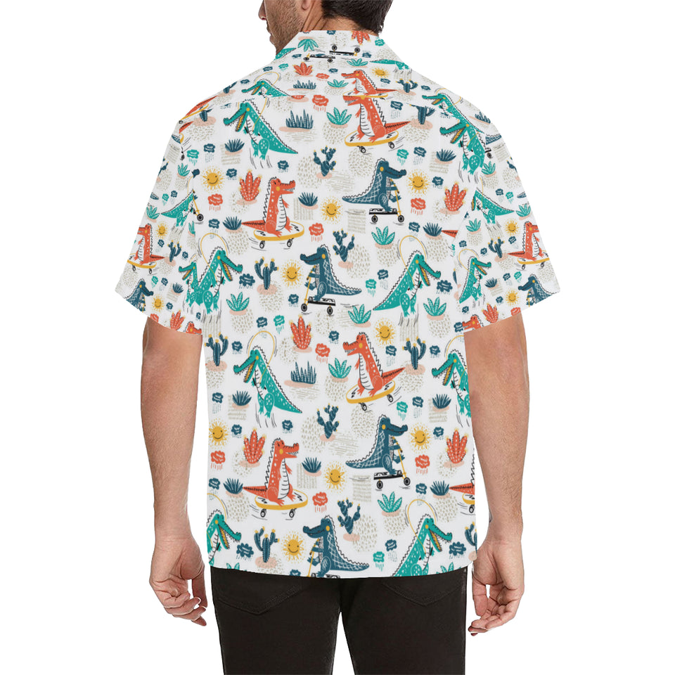 Cute Crocodile Pattern Men's All Over Print Hawaiian Shirt
