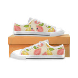 Beautiful guava pattern Men's Low Top Canvas Shoes White