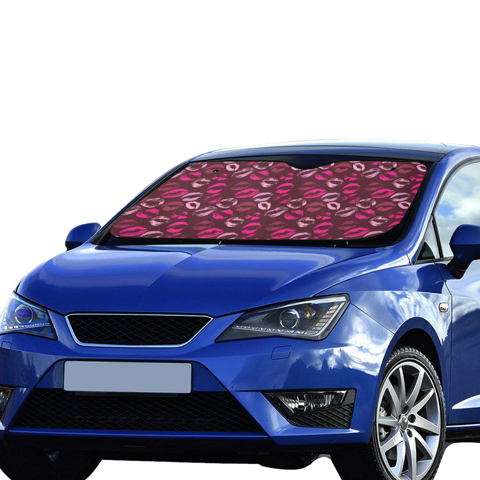 Lips Pattern Print Design 03 Car Sun Shade