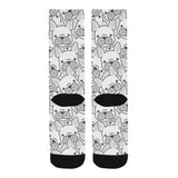 Cute french bulldog head pattern Crew Socks