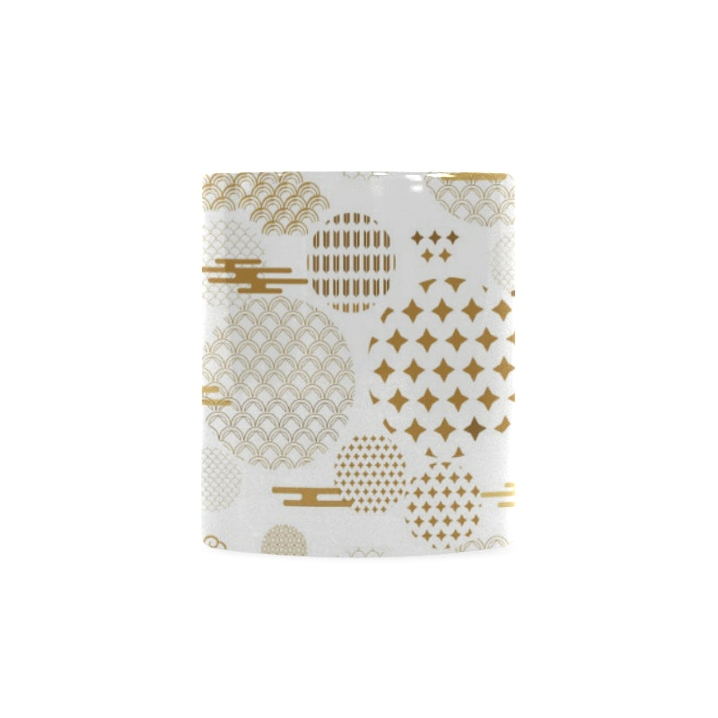 Beautiful gold japanese pattern Classical White Mug (Fulfilled In US)