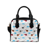 Watercolor helicopter cloud pattern Shoulder Handbag