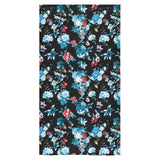 Skull flower roses leave pattern Bath Towel