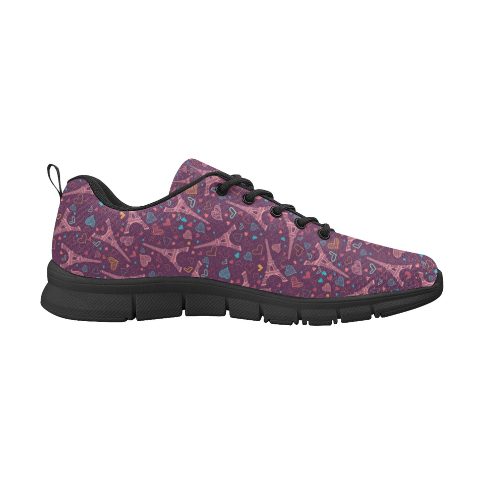 Eiffel Tower Heart Pattern Print Design 04 Women's Sneaker Shoes