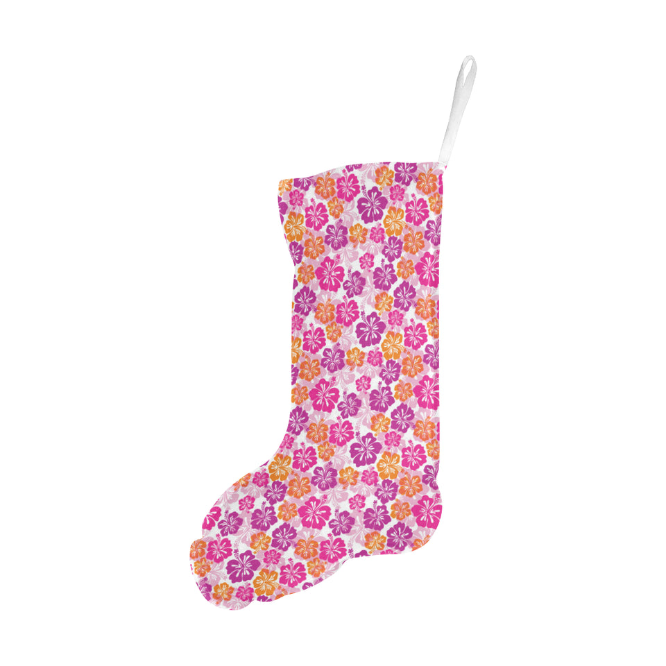 Hibiscus Pattern Print Design 01 Christmas Stocking