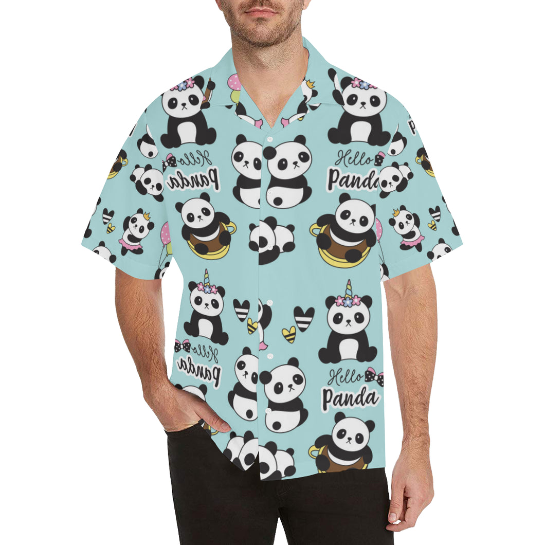 Cute baby panda pattern Men's All Over Print Hawaiian Shirt