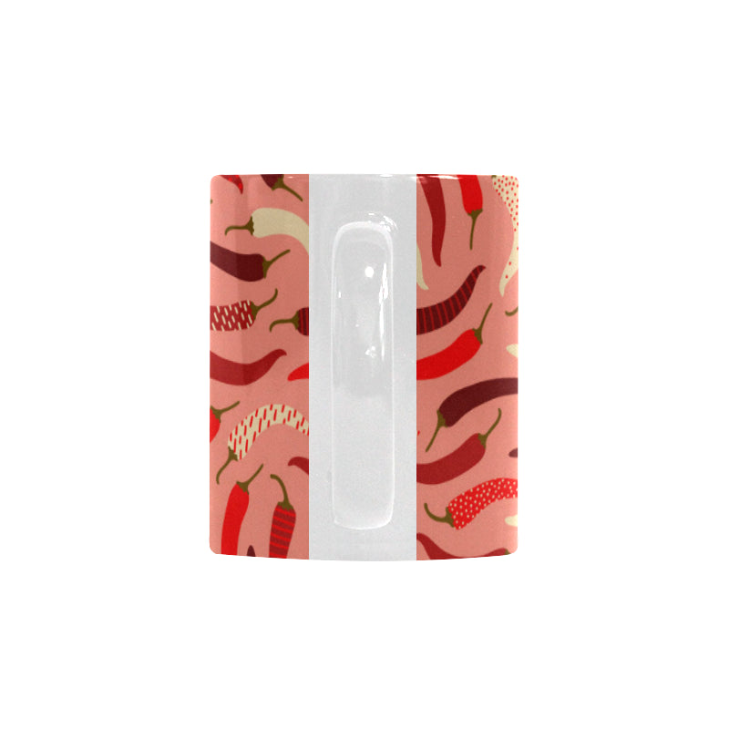 Beautiful Chili peppers pattern Classical White Mug (Fulfilled In US)