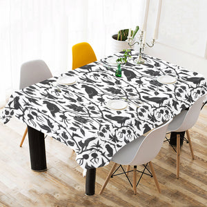 Crow dark floral pattern Tablecloth