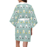 Cute hamster cheese pattern Women's Short Kimono Robe