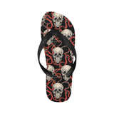 Red snake skull pattern Unisex Flip Flops