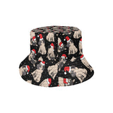 Christmas Pugs Santa_s red cap pattern Unisex Bucket Hat