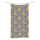 Cute yellow monkey leaves pattern Bath Towel