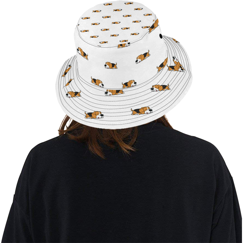 Cute beagle dog sleeping pattern Unisex Bucket Hat