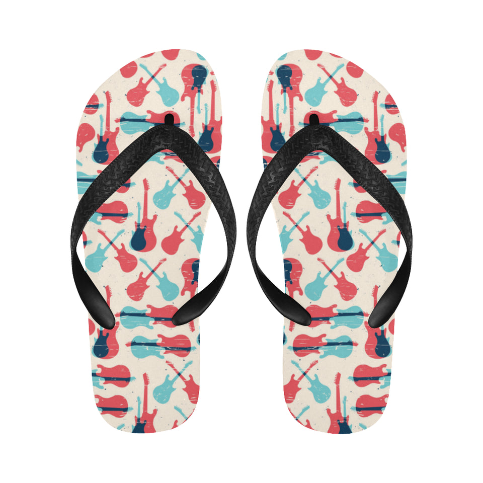 Red Blue guitar pattern Unisex Flip Flops
