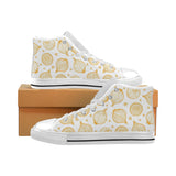 hand drawn onion pattern Men's High Top Canvas Shoes White