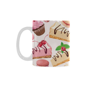 Cake cupcake sweets pattern Classical White Mug (Fulfilled In US)