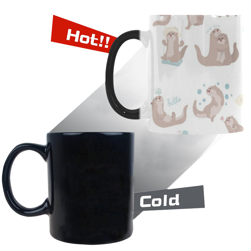 Cute sea otters pattern Morphing Mug Heat Changing Mug