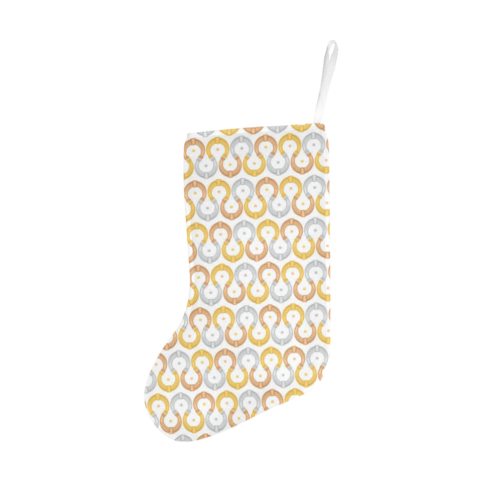 Horseshoes Pattern Print Design 03 Christmas Stocking