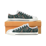 Snake forest pattern Women's Low Top Canvas Shoes White