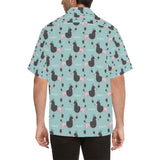 poodle dog green background Men's All Over Print Hawaiian Shirt