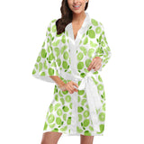 Lime design pattern Women's Short Kimono Robe