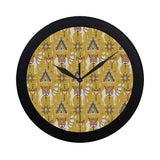 Camels ethnic motif pattern Elegant Black Wall Clock