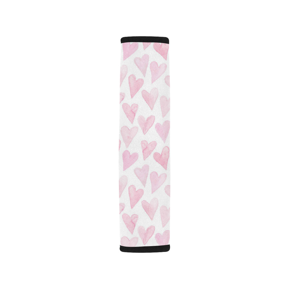 Watercolor pink heart pattern Car Seat Belt Cover