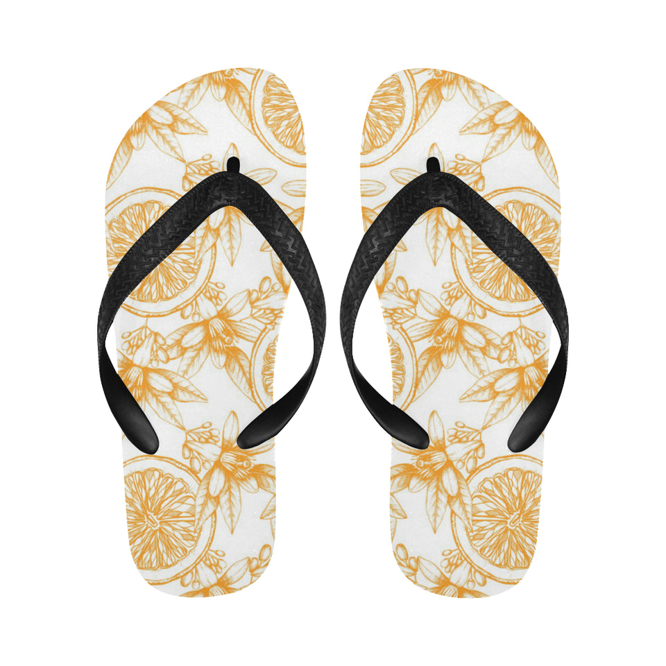 hand drawn orange fruit pattern Unisex Flip Flops