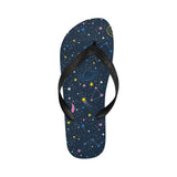 space pattern with planets, comets, constellations Unisex Flip Flops