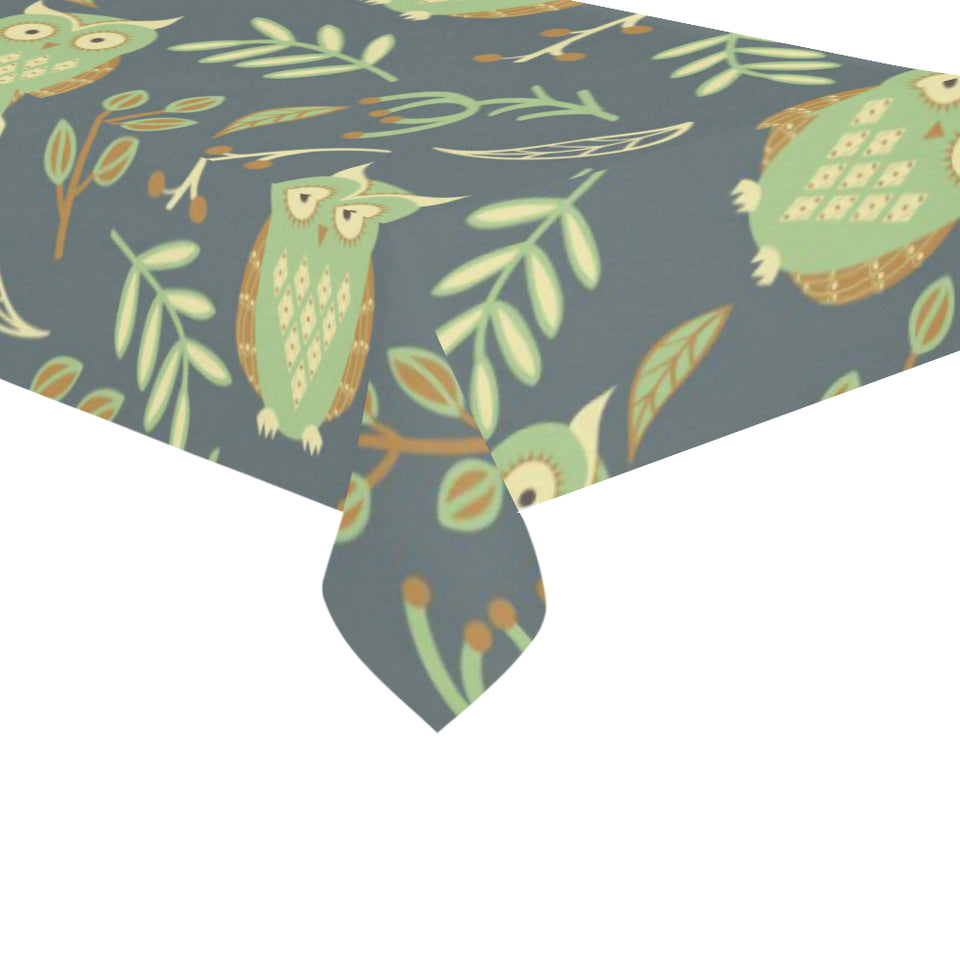 Cute owls leaves pattern Tablecloth