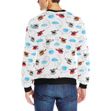 Watercolor helicopter cloud pattern Men's Crew Neck Sweatshirt