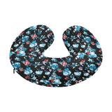 Skull flower roses leave pattern U-Shaped Travel Neck Pillow