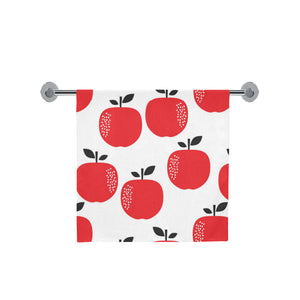 red apples white background Bath Towel