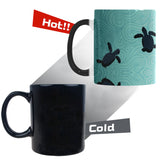 Sea turtle with blue ocean backgroud Morphing Mug Heat Changing Mug