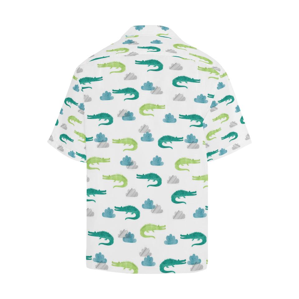 watercolor crocodile pattern Men's All Over Print Hawaiian Shirt