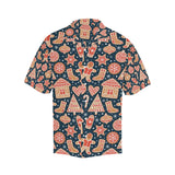 Christmas gingerbread cookie pattern Men's All Over Print Hawaiian Shirt