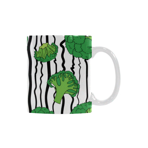 Cool Broccoli pattern Classical White Mug (Fulfilled In US)